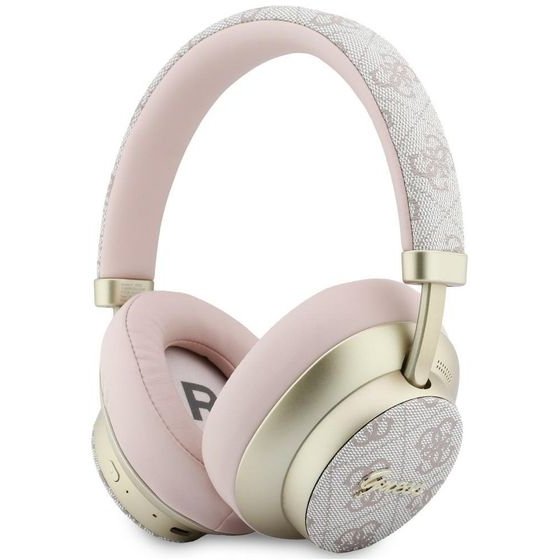 Guess Headphones Nauszne Bluetooth Enc 4G Gold Script Metal Pink - (GUBHP83P4CSCMP)