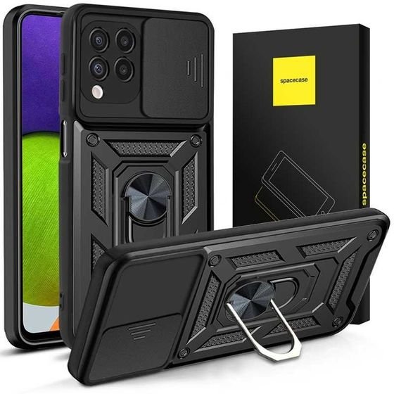 Spacecase Camring Galaxy A22 4G black - (5905123403453)