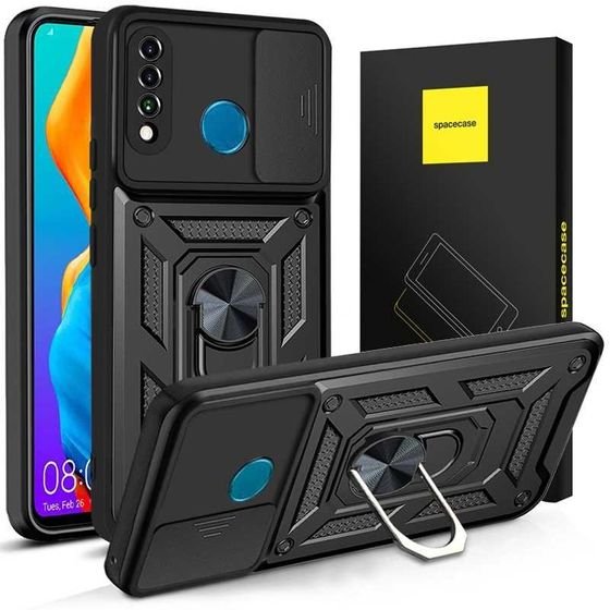 Spacecase Camring Huawei P30 Lite black - (5905123403491)