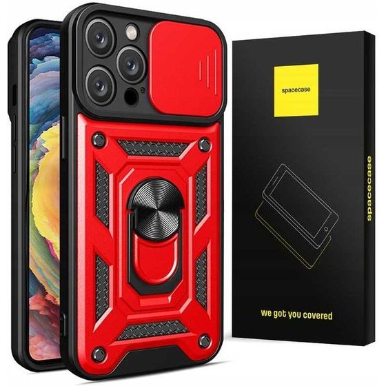 Spacecase Camring iPhone 15 Pro red - (5905719104511)