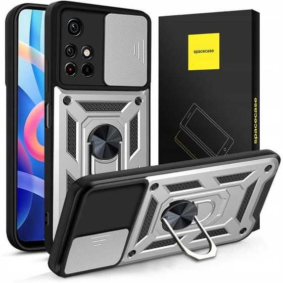 Spacecase Camring Poco M4 Pro 5G silver - (5903943238682)