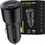 Spacecase Car Charger 60W Dual Port C60AC-11 black - (5905719119706)