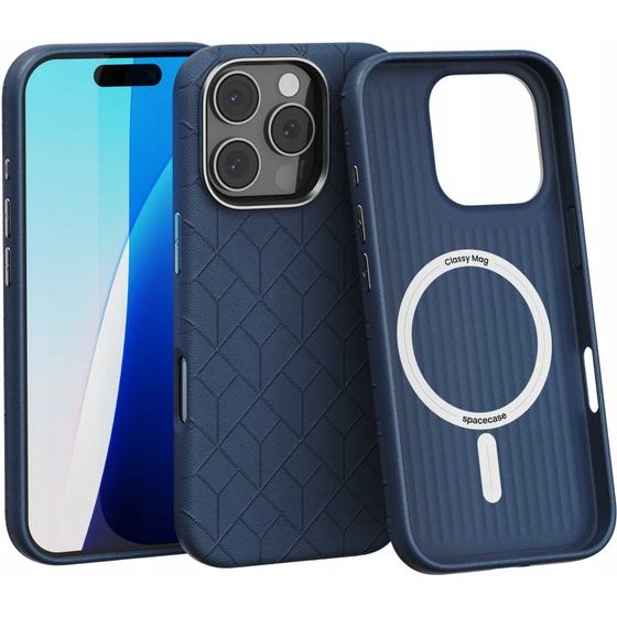 Spacecase Classy Mag iPhone 16 Pro dark blue - (5905719112110)