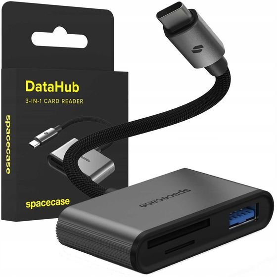 Spacecase DataHub USB-C 3-in-1 Card Reader space gray - (SCCRDH-S1-SG)