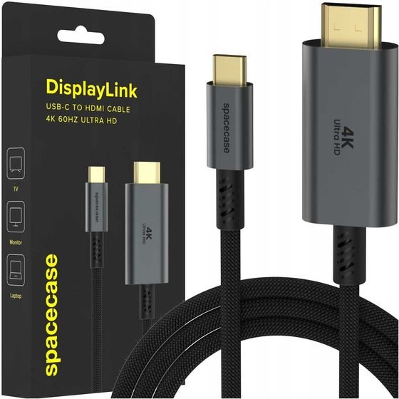 Spacecase DisplayLink USB-C HDMI Cable 4K 60Hz 1.8M gray - (SCDCDL-S1-SG)