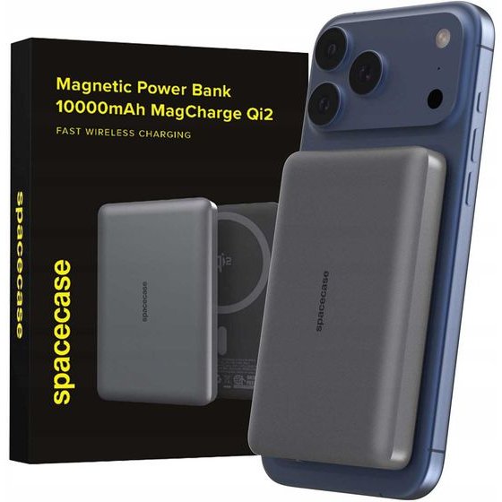 Spacecase Powerbank MagCharge Qi2 10000mAh Gray - (SCPBMC-S1-BK)