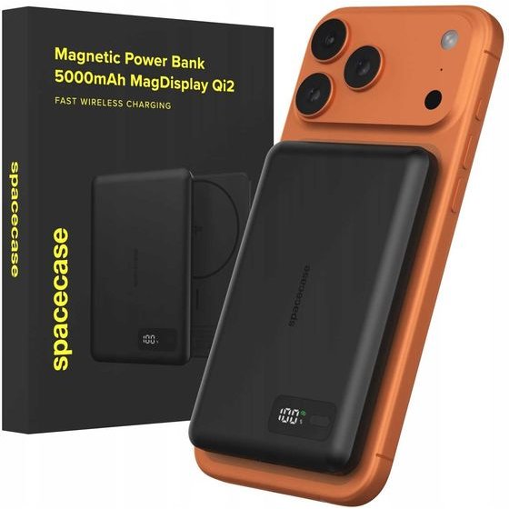 Spacecase Powerbank MagDisplay Qi2 5000mAh black - (SCPBMD-S1-BK)