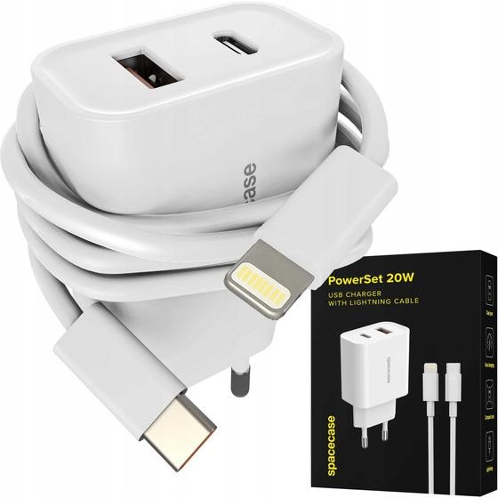 Spacecase PowerSet Charger 20W with Lightning PS20W-11 - (5905719129545)