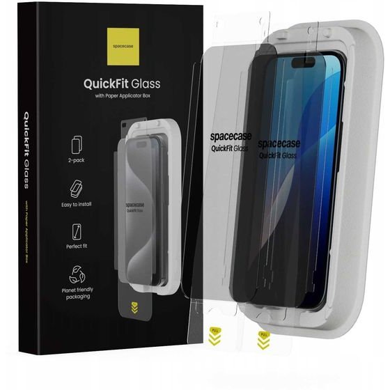Spacecase QuickFit Privacy Glass iPhone 15 / 16 - (5905719118433)