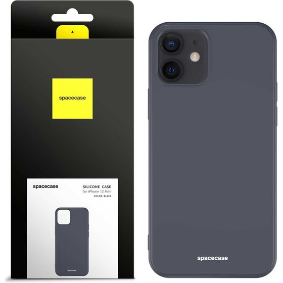 Spacecase Silicone Case iPhone 12 Mini black - (5905123433399)