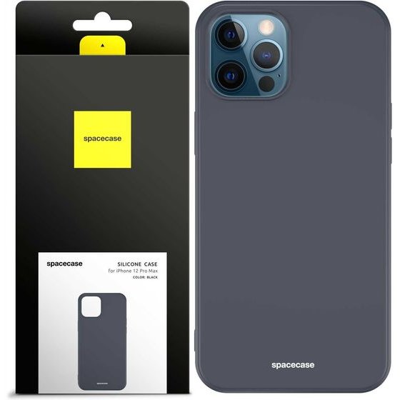 Spacecase Silicone Case iPhone 12 Pro Max black - (5905123433474)