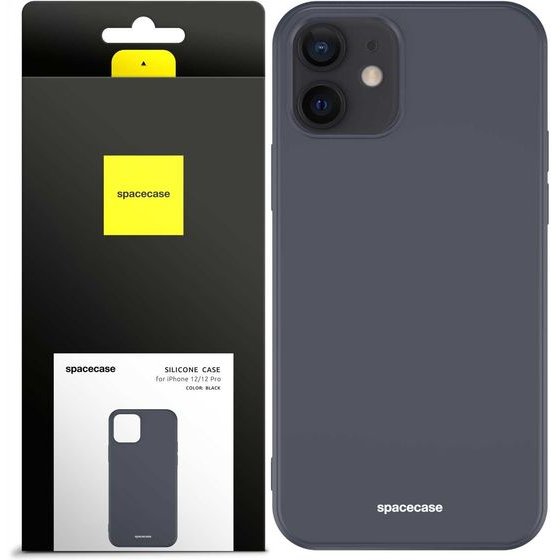 Spacecase Silicone Case iPhone 12/12 Pro black - (5905123433559)