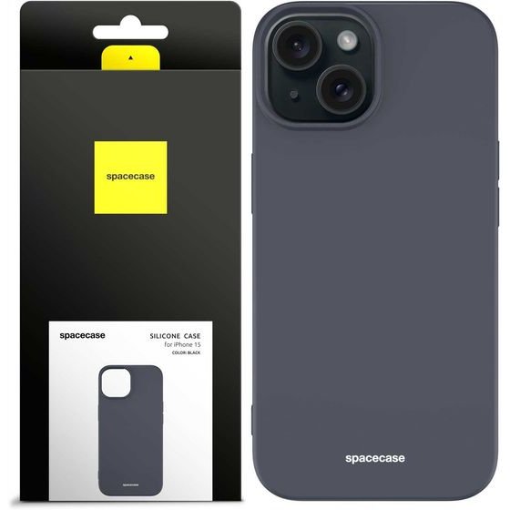 Spacecase Silicone Case iPhone 15 black - (5905719103460)