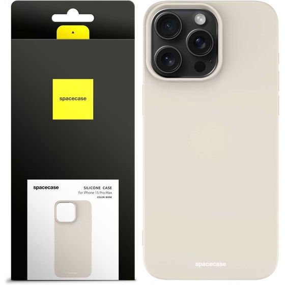 Spacecase Silicone Case iPhone 15 Pro Max bone - (5905719103712)