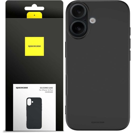 Spacecase Silicone Case iPhone 16 Plus black - (5905719111526)