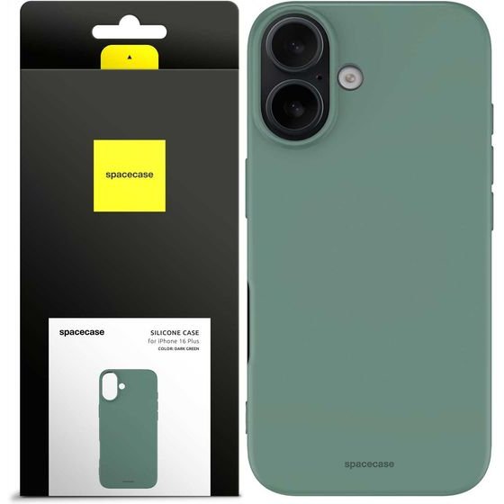 Spacecase Silicone Case iPhone 16 Plus dark green - (5905719111533)