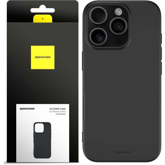 Spacecase Silicone Case iPhone 16 Pro black - (5905719111540)