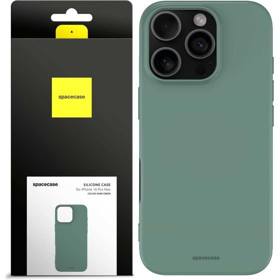 Spacecase Silicone Case iPhone 16 Pro Max dark green - (5905719111625)
