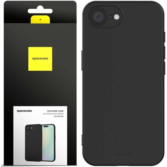 Spacecase Silicone Case iPhone 16E / 17E black - (5905719117887)