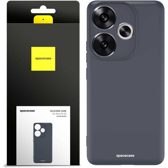 Spacecase Silicone Case Poco F6 5G black - (5905719110178)