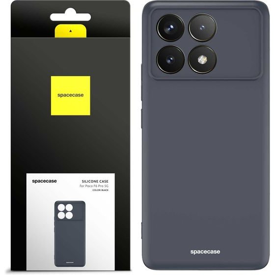 Spacecase Silicone Case Poco F6 Pro 5G black - (5905719110185)
