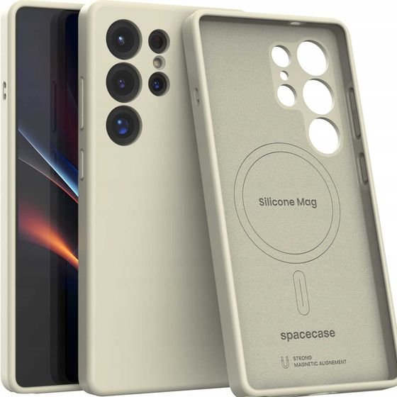 Spacecase Silicone Mag Galaxy S25 Ultra beige - (5905719114220)
