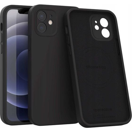 Spacecase Silicone Mag iPhone 12 black - (5905719138653)