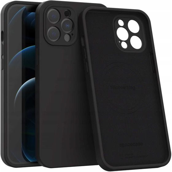 Spacecase Silicone Mag iPhone 12 Pro Max black - (5905719138684)
