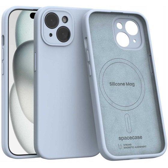 Spacecase Silicone Mag iPhone 15 baby blue - (5905719137793)