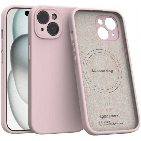 Spacecase Silicone Mag iPhone 15 baby pink - (5905719137786)