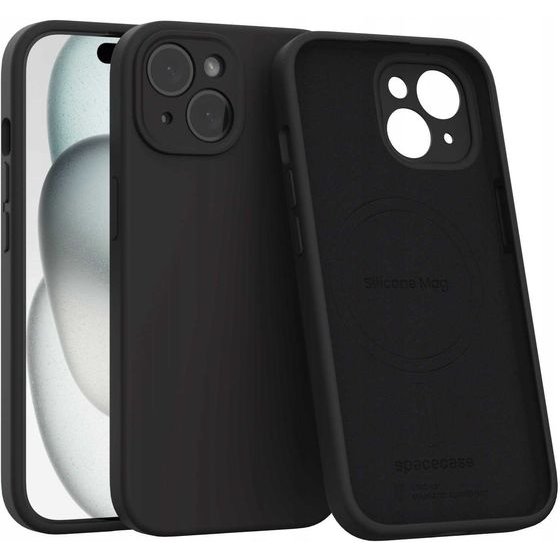 Spacecase Silicone Mag iPhone 15 black - (5905719137779)