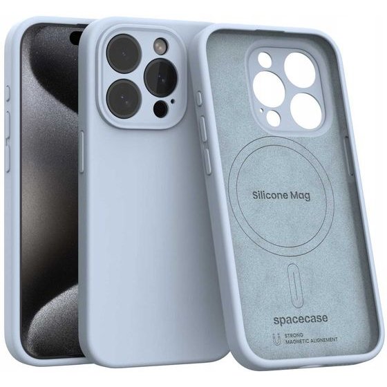 Spacecase Silicone Mag iPhone 15 Pro baby blue - (5905719137830)