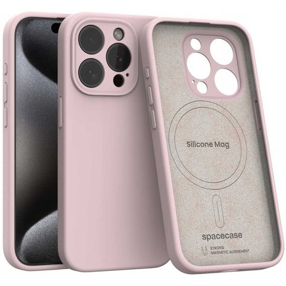 Spacecase Silicone Mag iPhone 15 Pro baby pink - (5905719137823)
