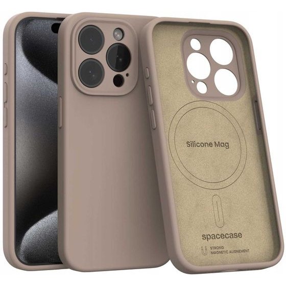 Spacecase Silicone Mag iPhone 15 Pro brown - (5905719137854)