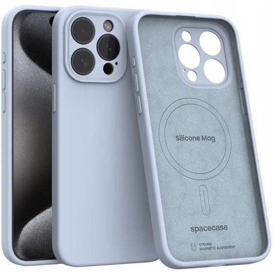 Spacecase Silicone Mag iPhone 15 Pro Max baby blue - (5905719137885)