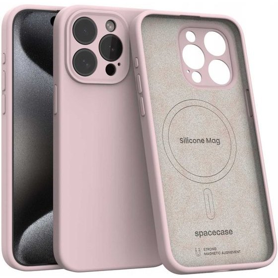 Spacecase Silicone Mag iPhone 15 Pro Max baby pink - (5905719137878)