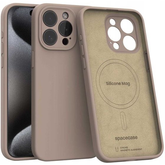Spacecase Silicone Mag iPhone 15 Pro Max brown - (5905719137908)