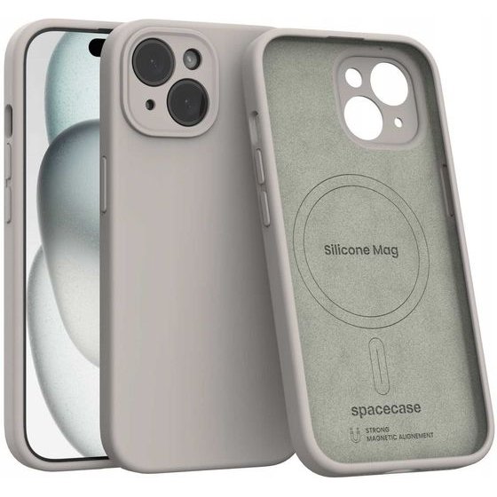 Spacecase Silicone Mag iPhone 15 stone - (5905719137809)