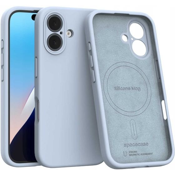 Spacecase Silicone Mag iPhone 16 baby blue - (5905719137977)