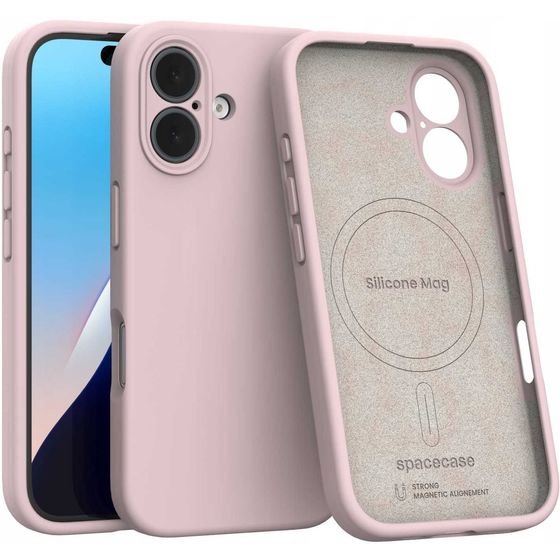 Spacecase Silicone Mag iPhone 16 baby pink - (5905719137960)