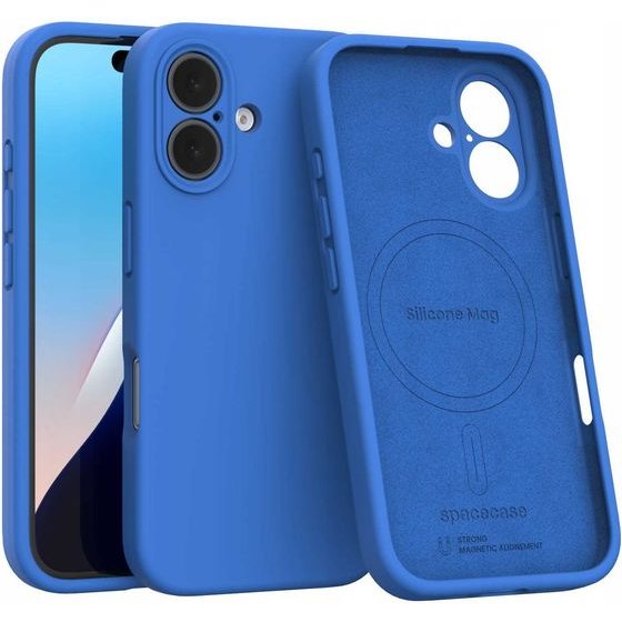 Spacecase Silicone Mag iPhone 16 blue - (5905719111915)
