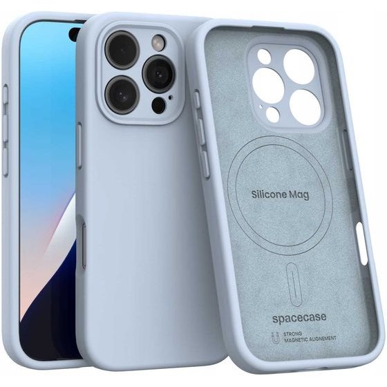 Spacecase Silicone Mag iPhone 16 Pro baby blue - (5905719119355)