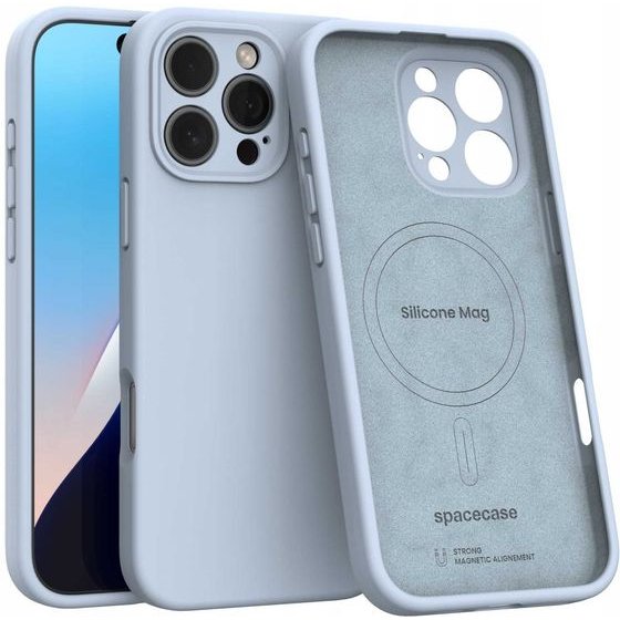 Spacecase Silicone Mag iPhone 16 Pro Max baby blue - (5905719119409)