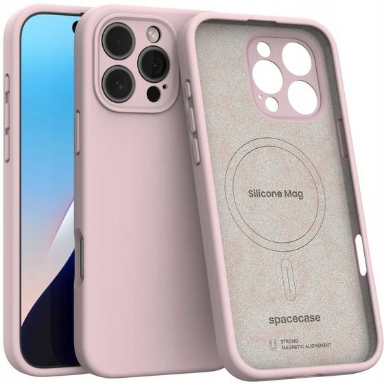 Spacecase Silicone Mag iPhone 16 Pro Max baby pink - (5905719137946)