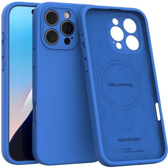 Spacecase Silicone Mag iPhone 16 Pro Max blue - (5905719111991)