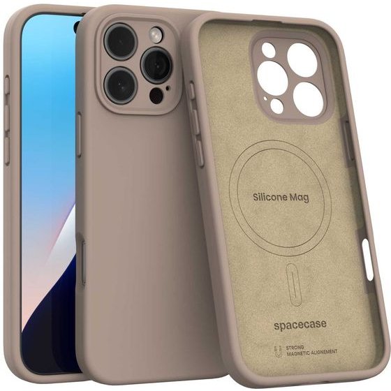 Spacecase Silicone Mag iPhone 16 Pro Max brown - (5905719119393)