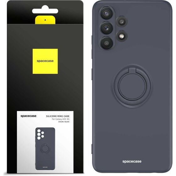 Spacecase Silicone Ring Galaxy A32 4G black - (5905719014056)