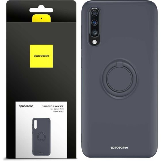 Spacecase Silicone Ring Galaxy A70 black - (5905719014018)