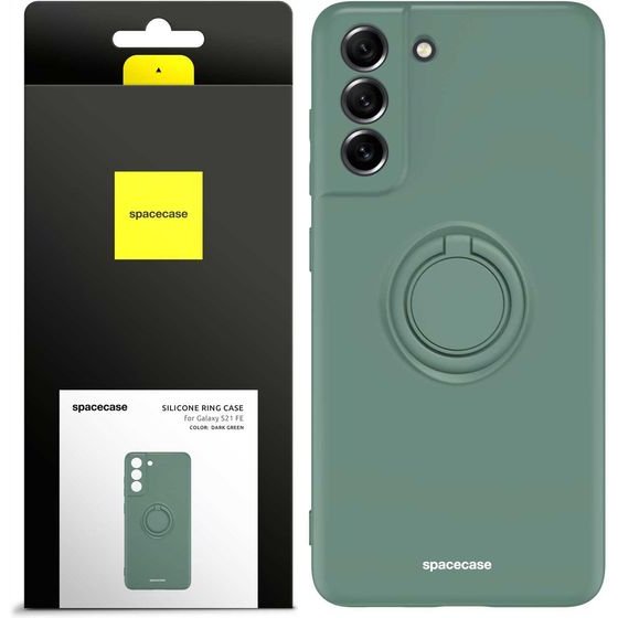 Spacecase Silicone Ring Galaxy S21 FE dark green - (5905719014162)