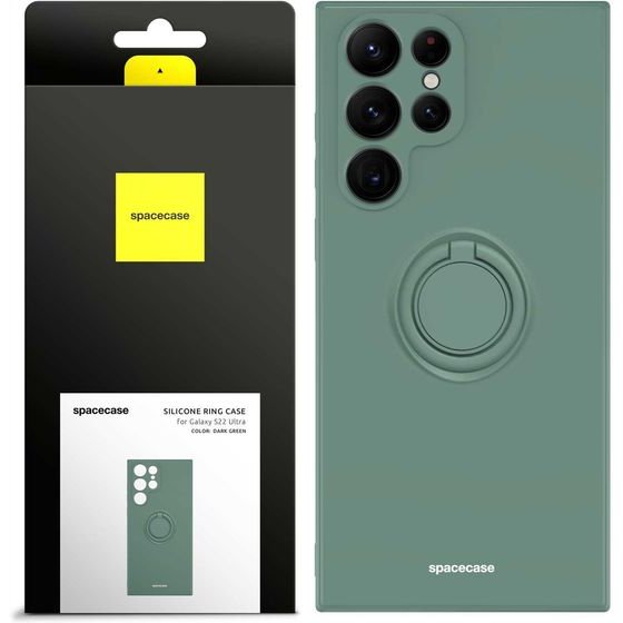 Spacecase Silicone Ring Galaxy S22 Ultra dark green - (5905719014247)